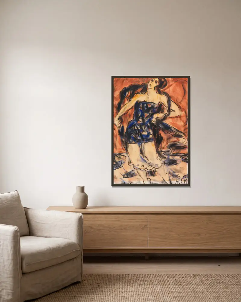 Tänzerin von Christian Rohlfs gerahmt an einer Wand