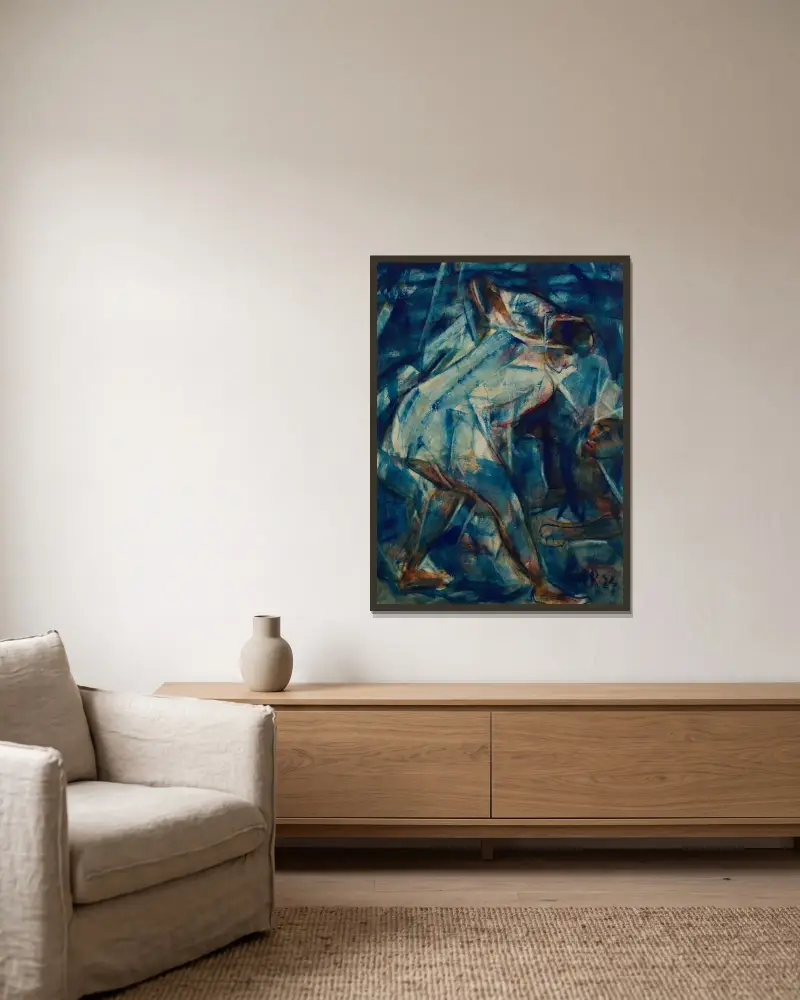 Zwei Figuren von Christian Rohlfs gerahmt an einer Wand