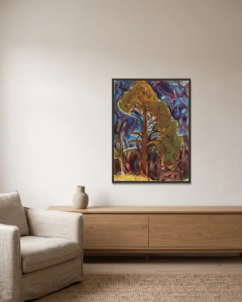 Wald, 1921 von Christian Rohlfs gerahmt an einer Wand