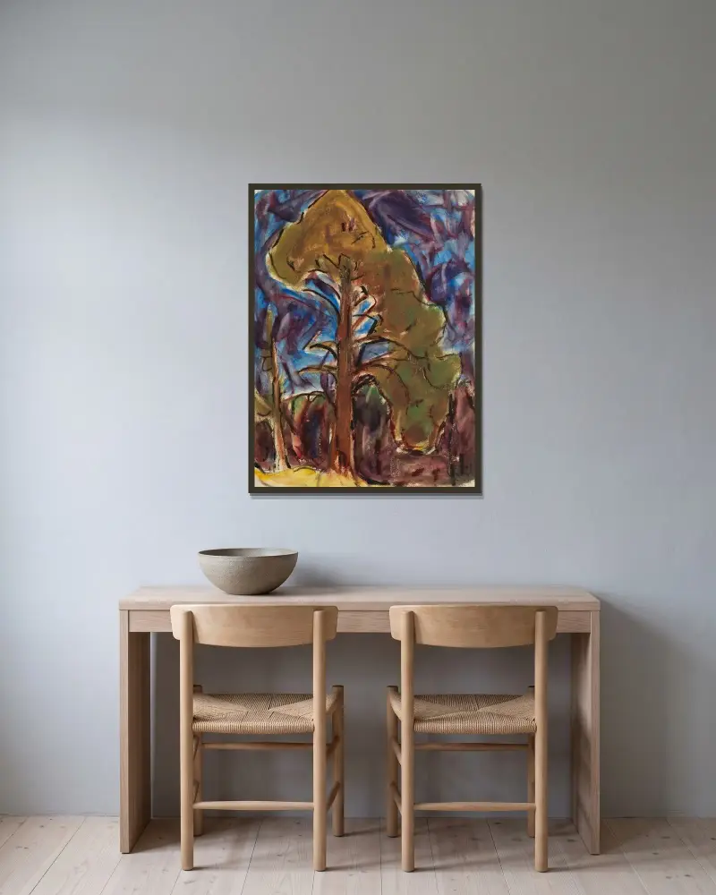 Wald, 1921 von Christian Rohlfs gerahmt an einer Wand