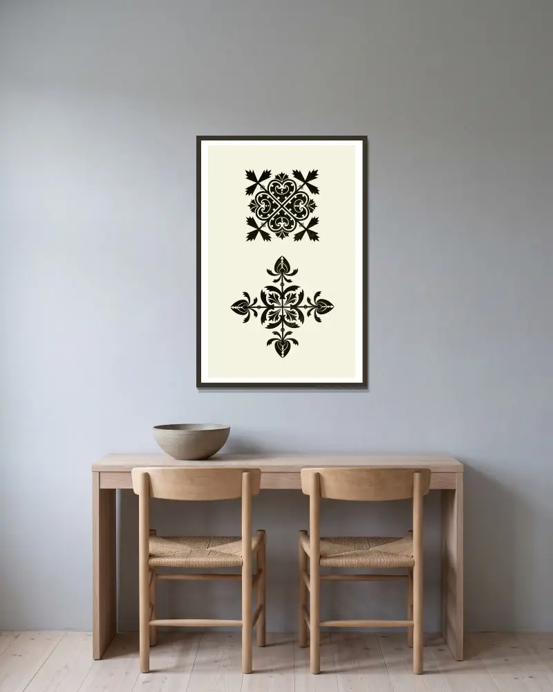 The Art of Decorative Design pl06 av Christopher Dresser inramad på en vägg