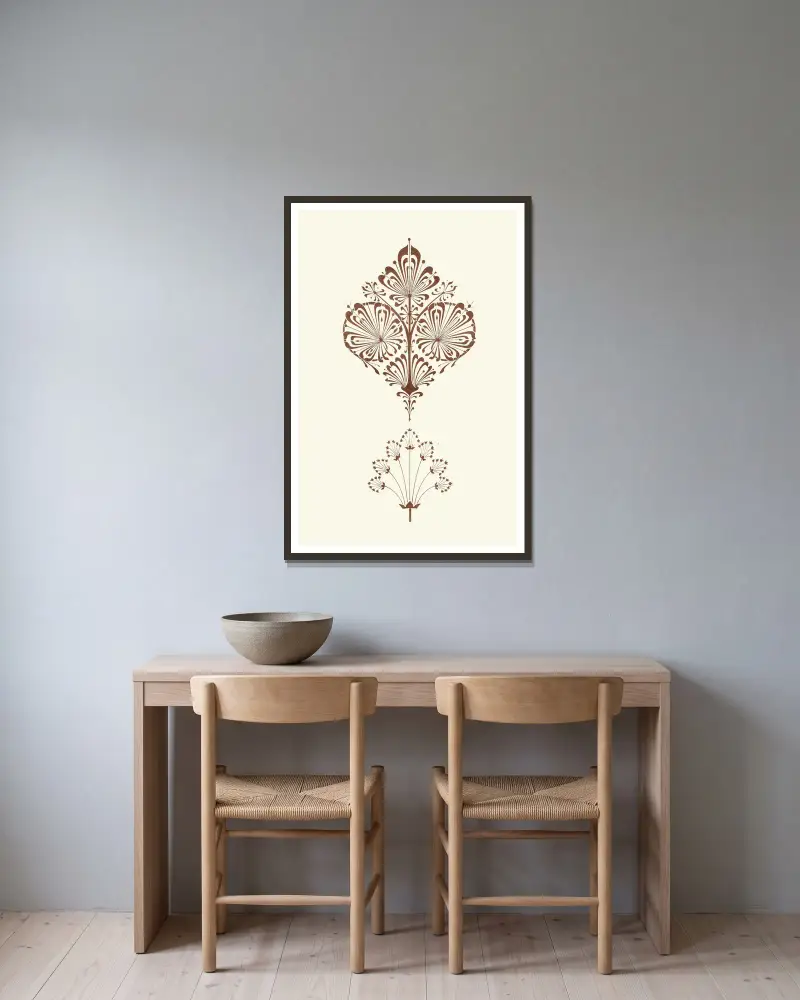 The Art of Decorative Design pl07 av Christopher Dresser inramad på en vägg