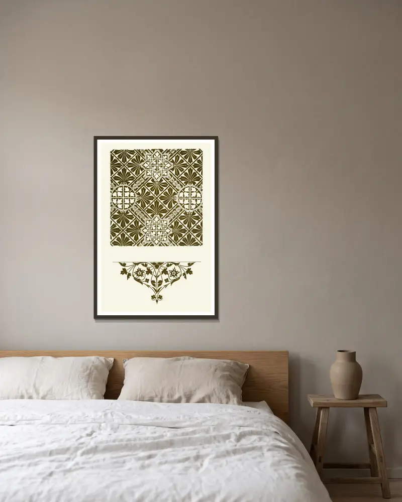 The Art of Decorative Design pl24 av Christopher Dresser inramad på en vägg