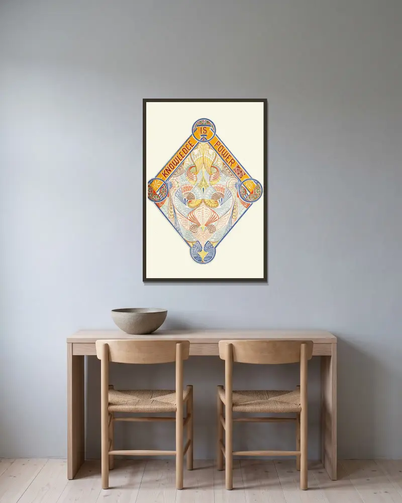 The Art of Decorative Design pl25 av Christopher Dresser inramad på en vägg