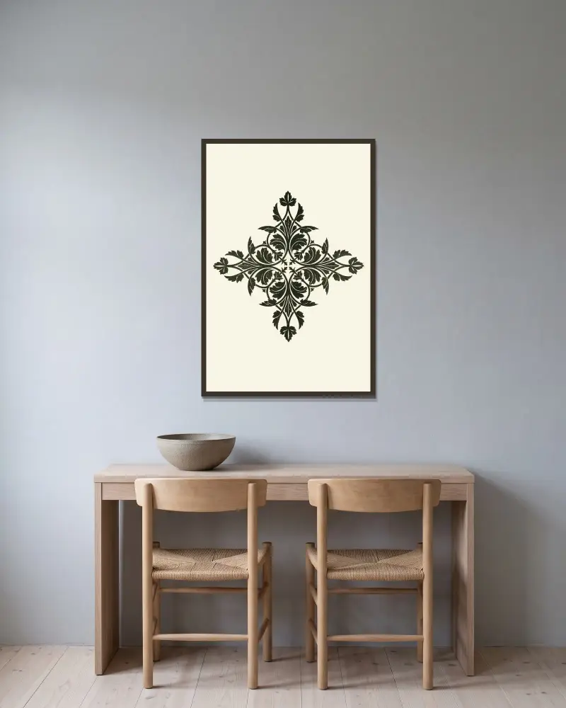 The Art of Decorative Design pl29 av Christopher Dresser inramad på en vägg