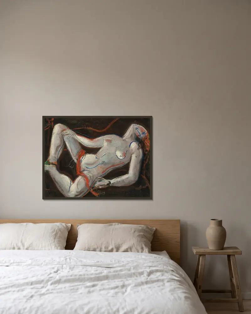 Akt von Christopher Wood gerahmt an einer Wand