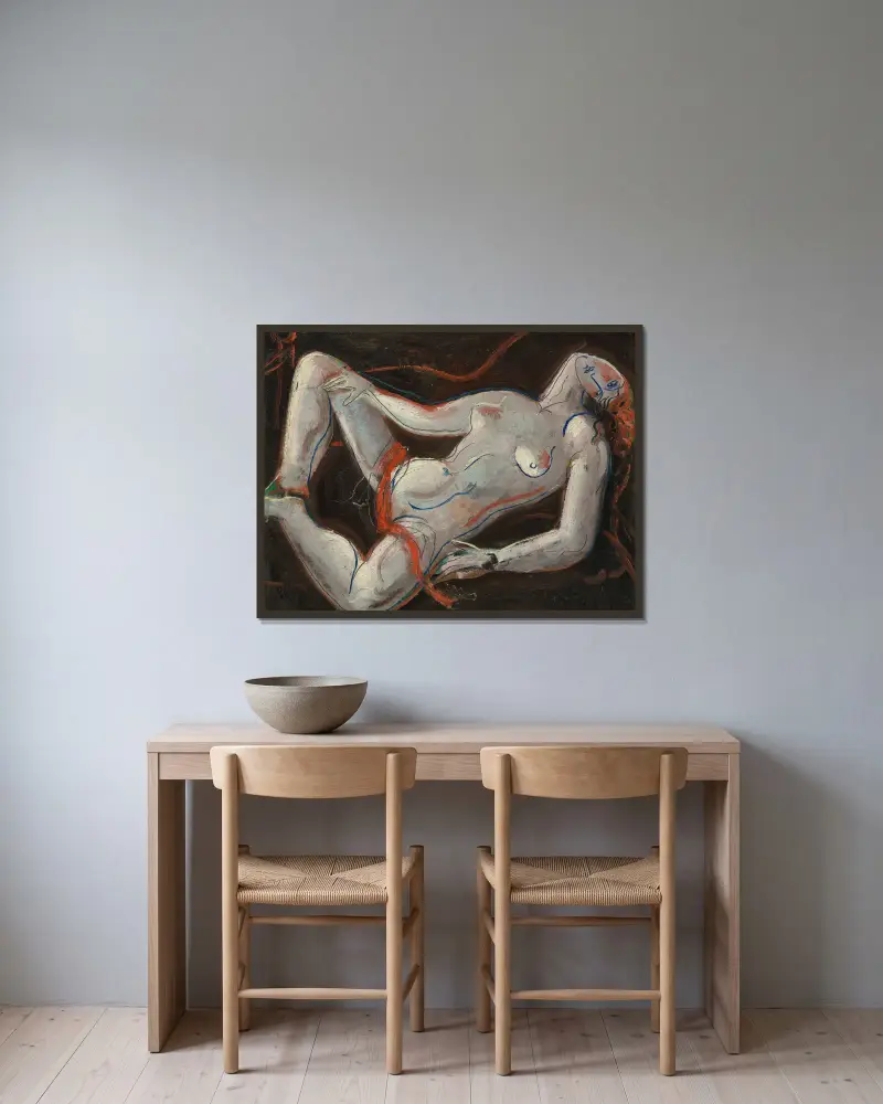 Akt von Christopher Wood gerahmt an einer Wand