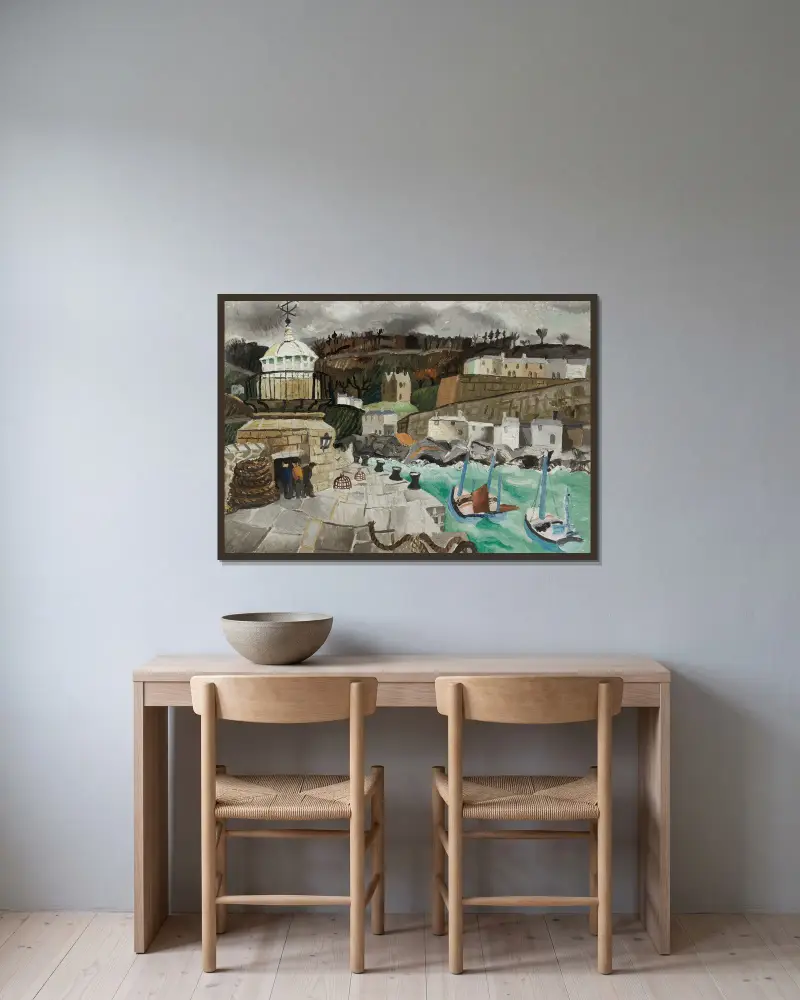 St Ives, Cornwall von Christopher Wood gerahmt an einer Wand