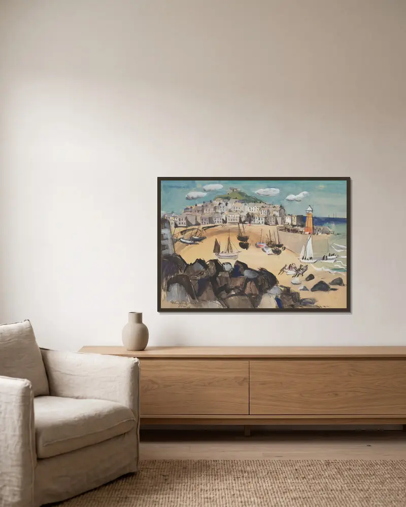 St Ives, Christopher Wood v rámu na stěně