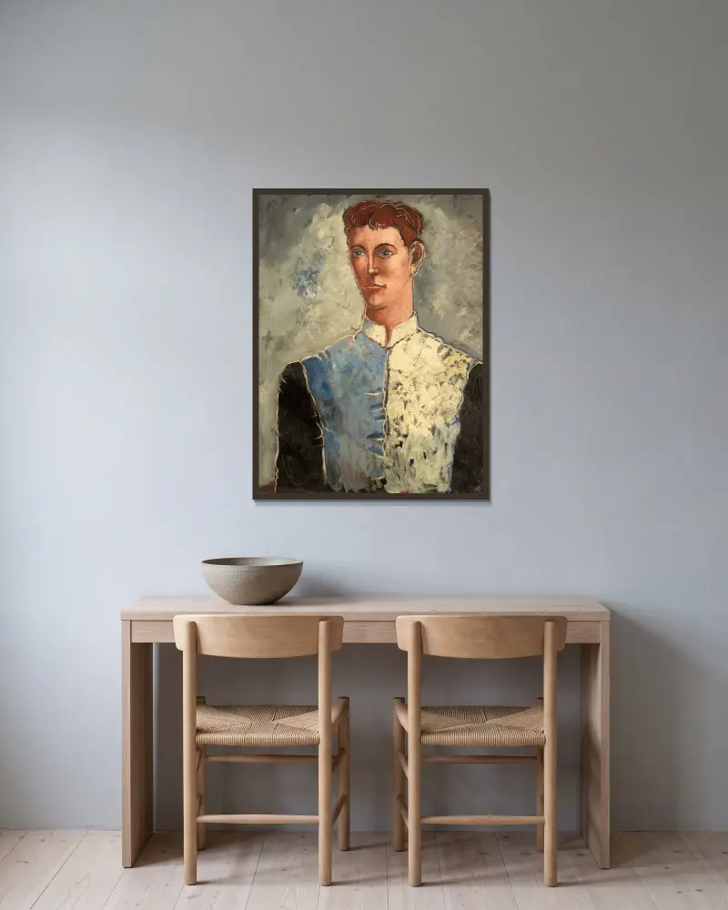 Der Jockey von Christopher Wood gerahmt an einer Wand