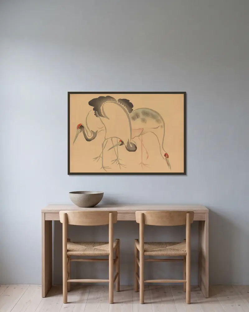 Kōrin gafu, Pl.02 av Hōchū Nakamura inramad på en vägg