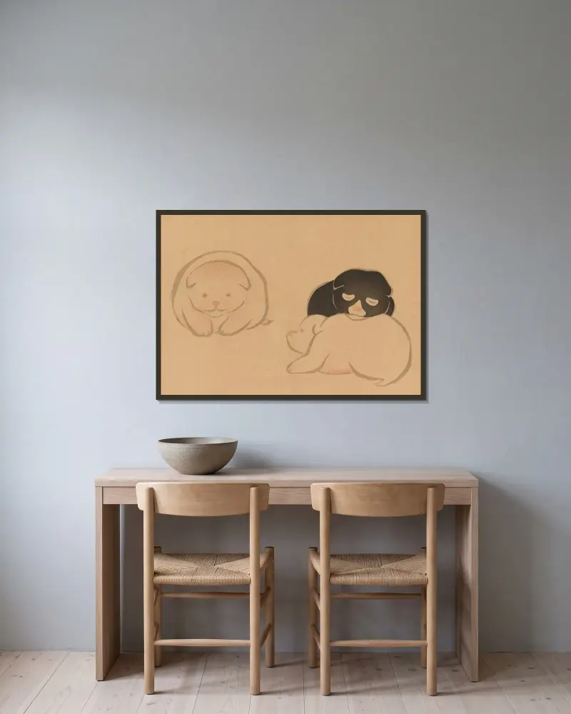 Kōrin gafu, Pl.08 av Hōchū Nakamura inramad på en vägg