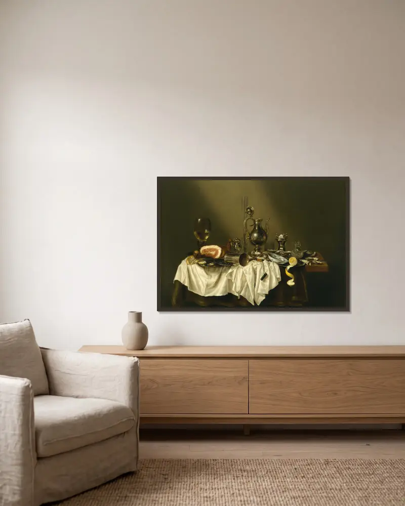 Bankiet z szynką, Willem Claesz Heda w ramie na ścianie