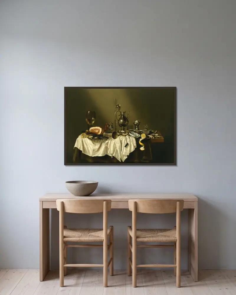 Bankiet z szynką, Willem Claesz Heda w ramie na ścianie