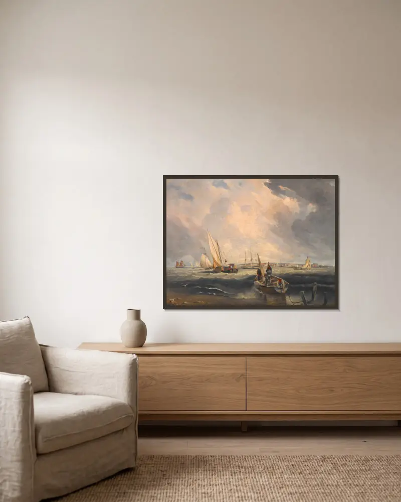 Bligh Sands, Sheerness von Clarkson Stanfield gerahmt an einer Wand