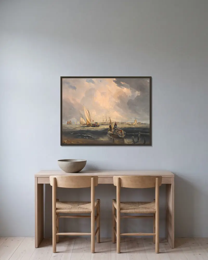 Bligh Sands, Sheerness von Clarkson Stanfield gerahmt an einer Wand