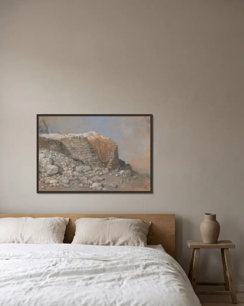 Steinmauer von Clarkson Stanfield gerahmt an einer Wand