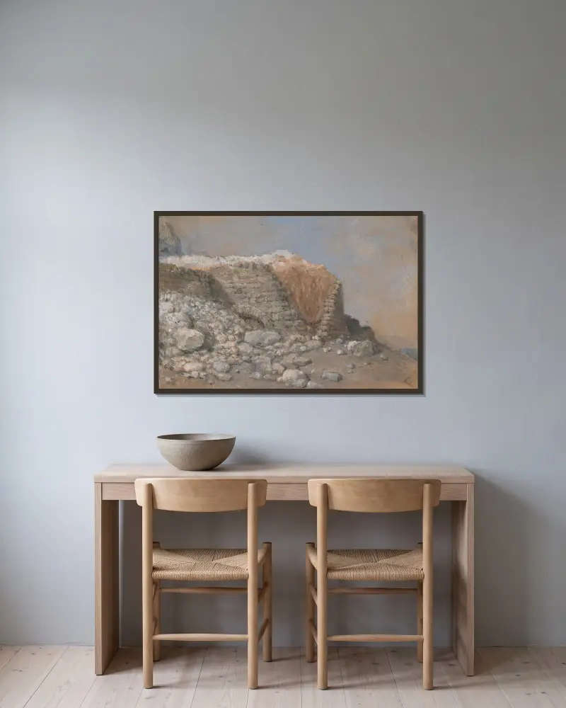 Steinmauer von Clarkson Stanfield gerahmt an einer Wand