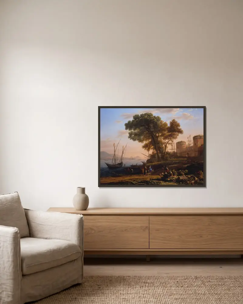 En konstnär studerar från naturen av Claude Lorrain inramad på en vägg