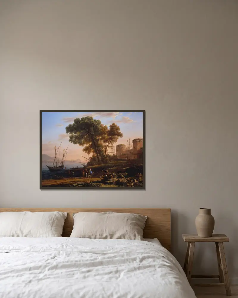 En konstnär studerar från naturen av Claude Lorrain inramad på en vägg