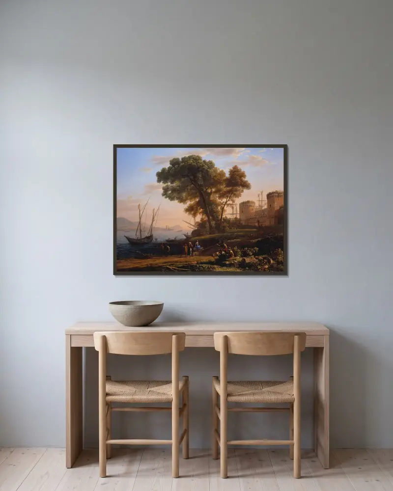 En konstnär studerar från naturen av Claude Lorrain inramad på en vägg