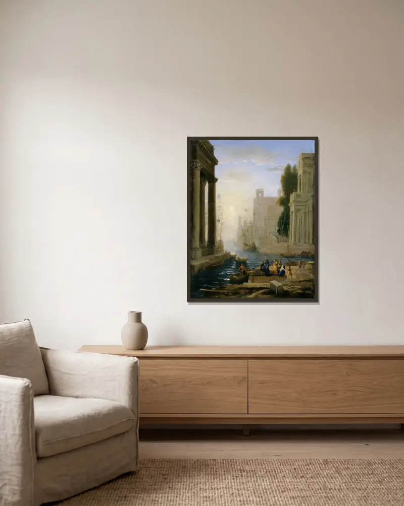 Sankta Paulas avresa av Claude Lorrain inramad på en vägg