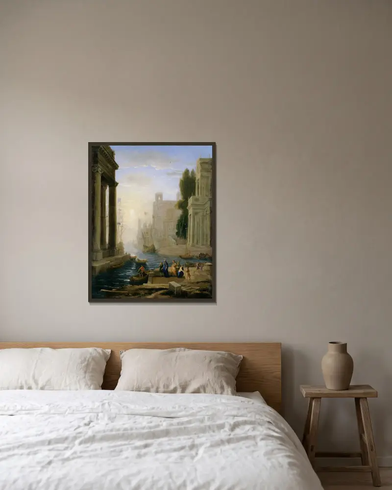 Sankta Paulas avresa av Claude Lorrain inramad på en vägg