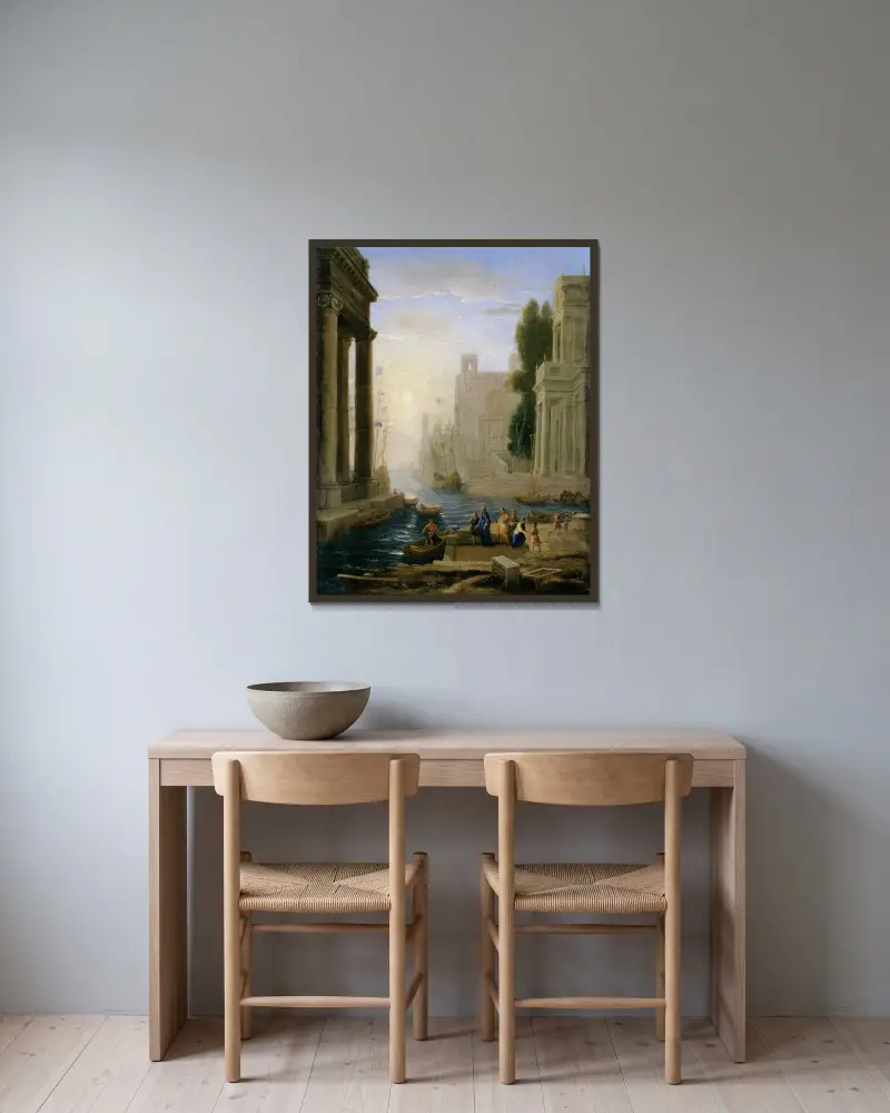 Sankta Paulas avresa av Claude Lorrain inramad på en vägg