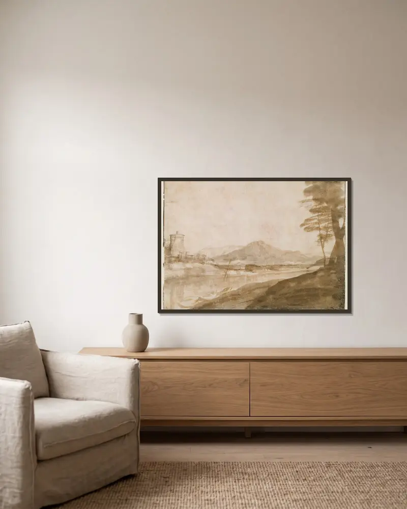 Krajina, Claude Lorrain v rámu na stěně