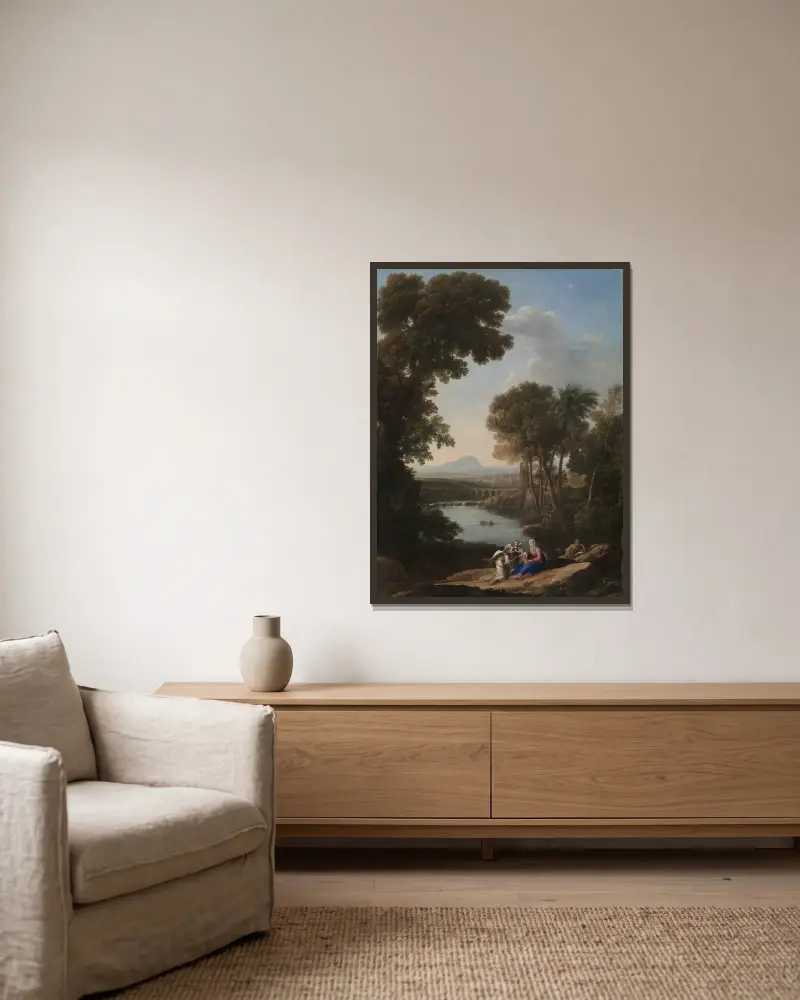 Odpočinek na útěku do Egypta, Claude Lorrain v rámu na stěně