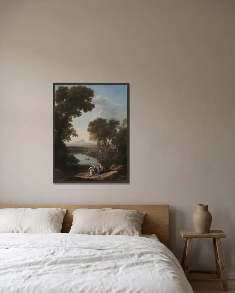 Odpočinek na útěku do Egypta, Claude Lorrain v rámu na stěně