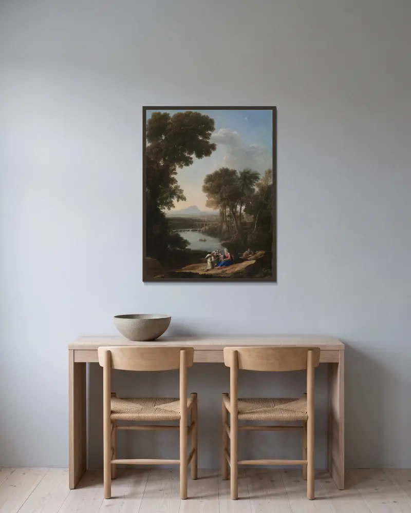 Odpočinek na útěku do Egypta, Claude Lorrain v rámu na stěně