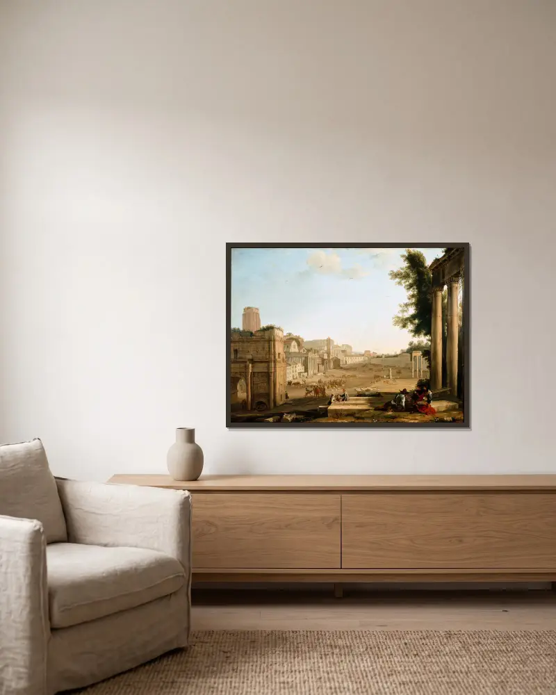 The Campo Vaccino, Rome Claude av Claude Lorrain inramad på en vägg