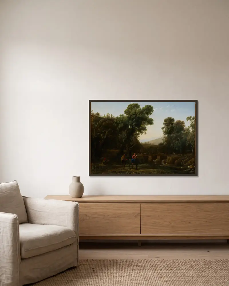 Útěk do Egypta, Claude Lorrain v rámu na stěně
