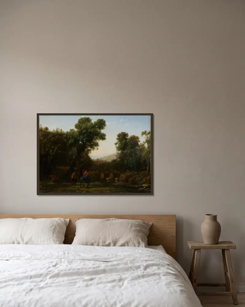 Útěk do Egypta, Claude Lorrain v rámu na stěně