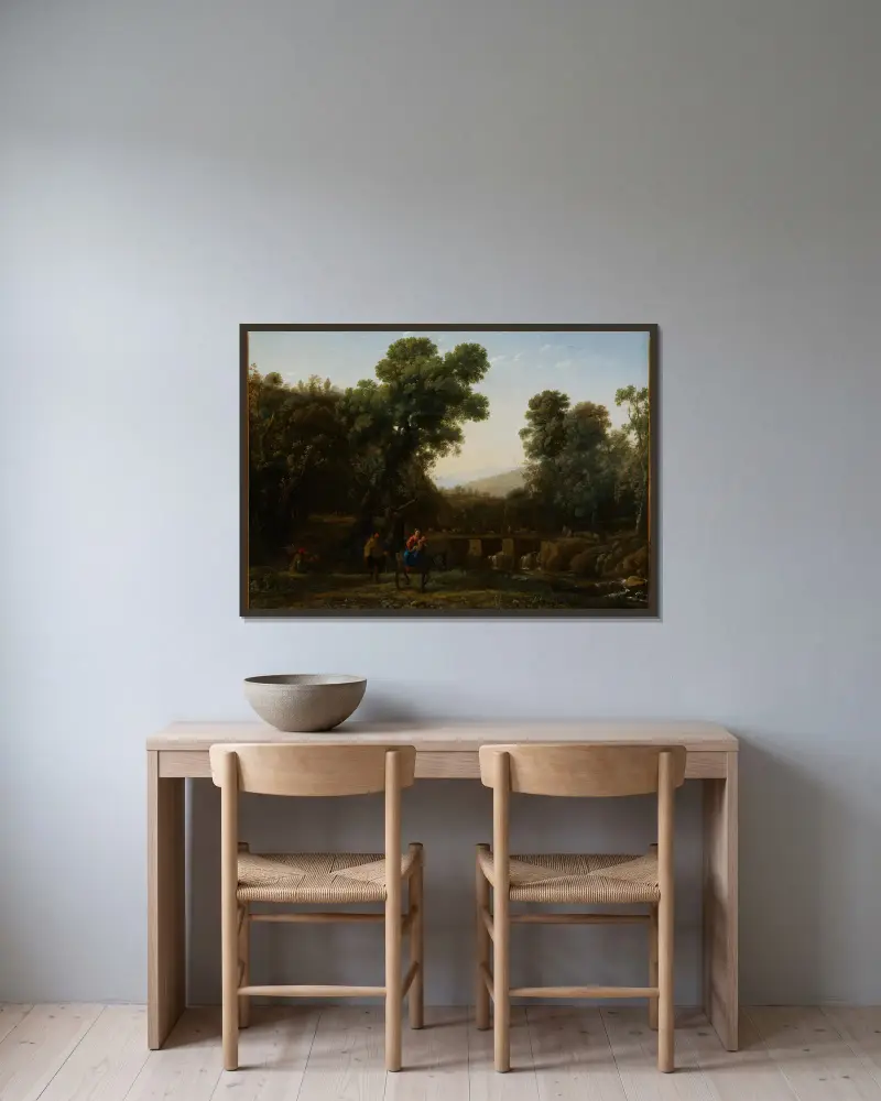 Útěk do Egypta, Claude Lorrain v rámu na stěně