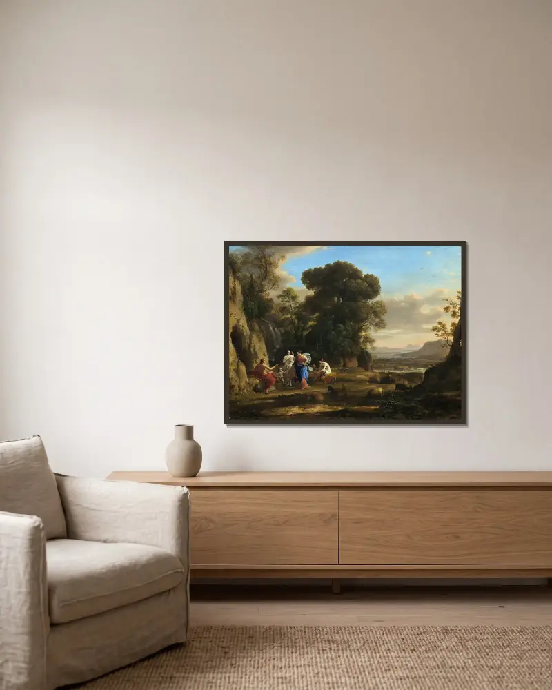Das Urteil des Paris von Claude Lorrain gerahmt an einer Wand