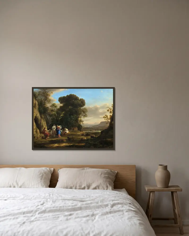 Das Urteil des Paris von Claude Lorrain gerahmt an einer Wand