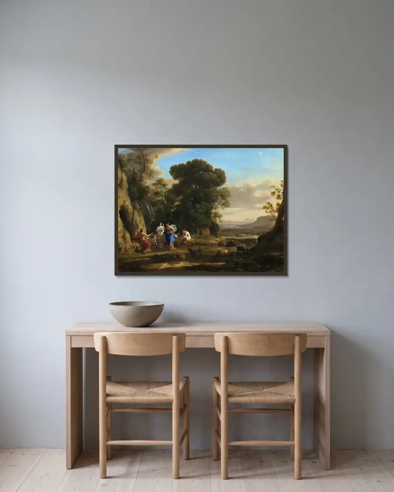 Das Urteil des Paris von Claude Lorrain gerahmt an einer Wand