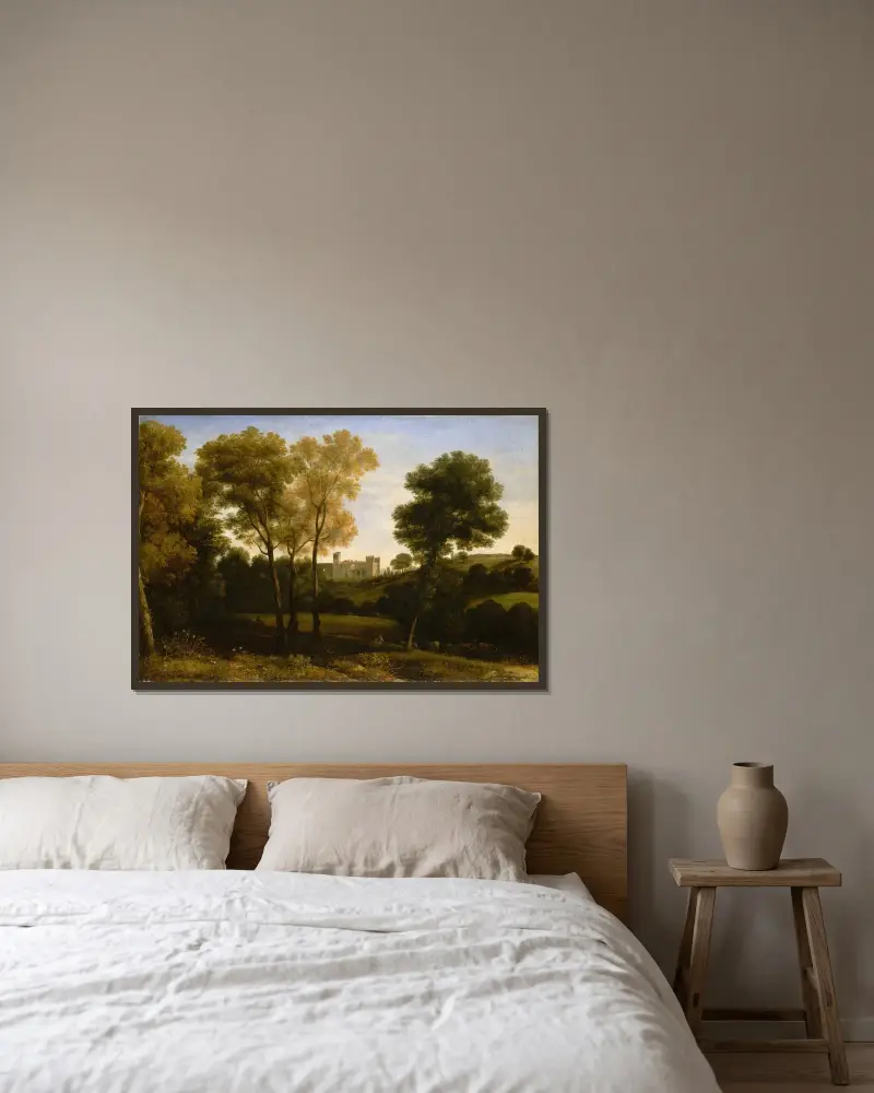 Vy över La Crescenza av Claude Lorrain inramad på en vägg