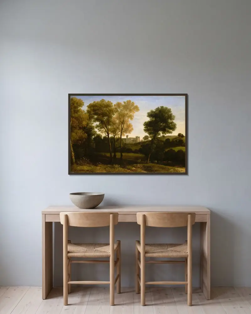 Vy över La Crescenza av Claude Lorrain inramad på en vägg