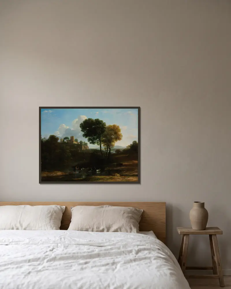 Villa in the Roman Campagna av Claude Lorrain inramad på en vägg