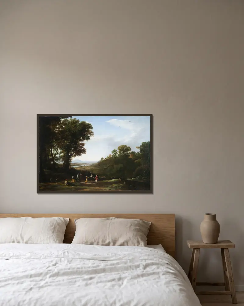 Tančící vesničané, Claude Lorrain v rámu na stěně