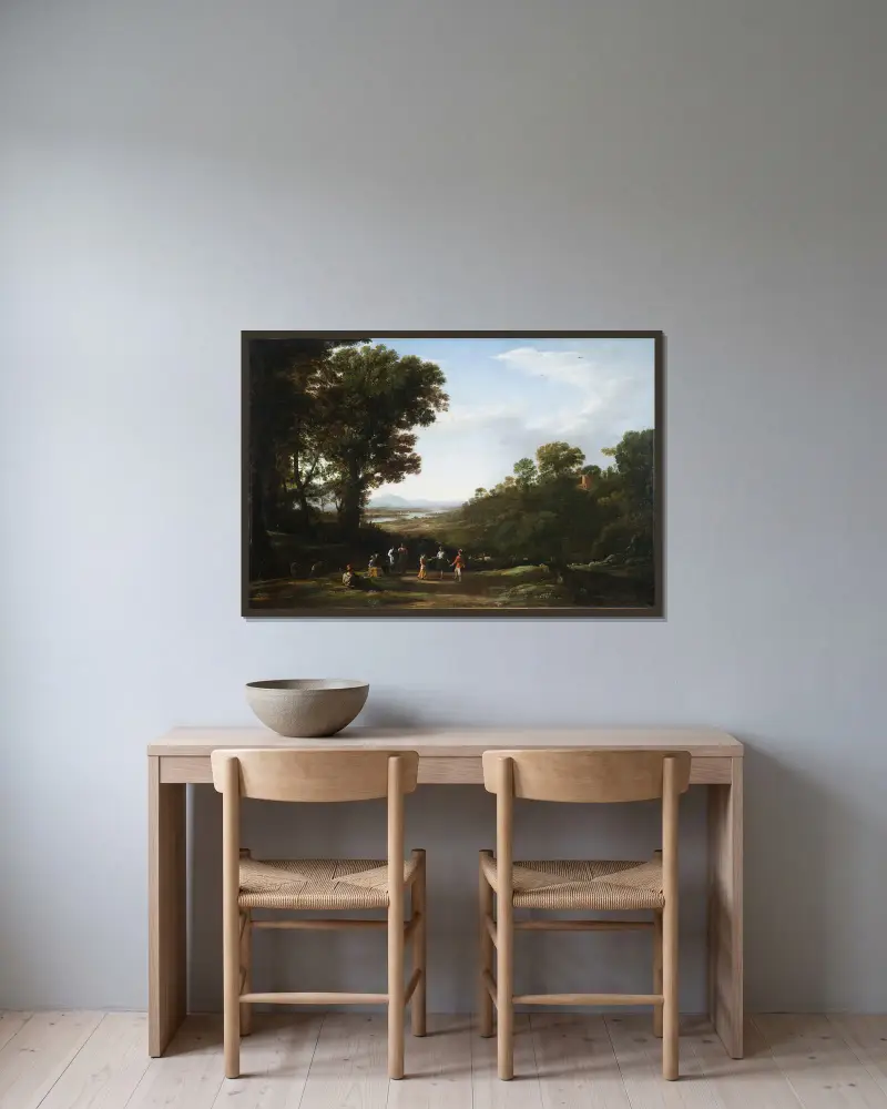 Tančící vesničané, Claude Lorrain v rámu na stěně