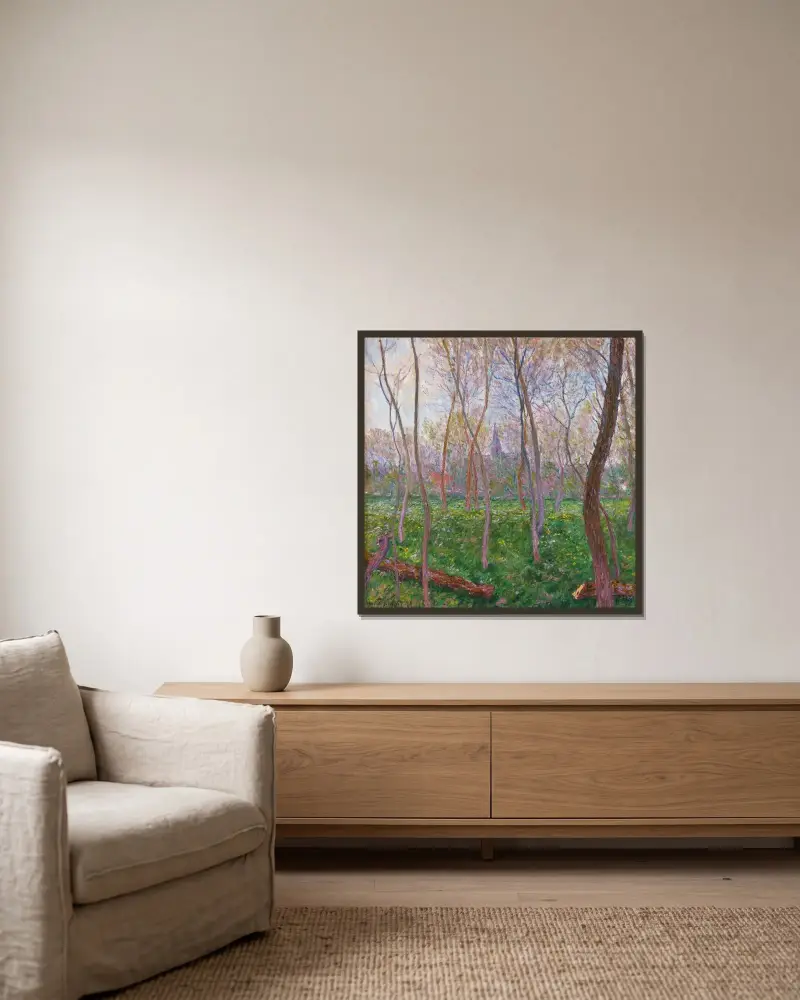 Bennecourt von Claude Monet gerahmt an einer Wand