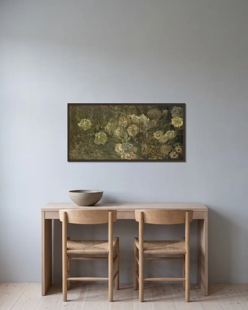Kwiaty, Claude Monet w ramie na ścianie