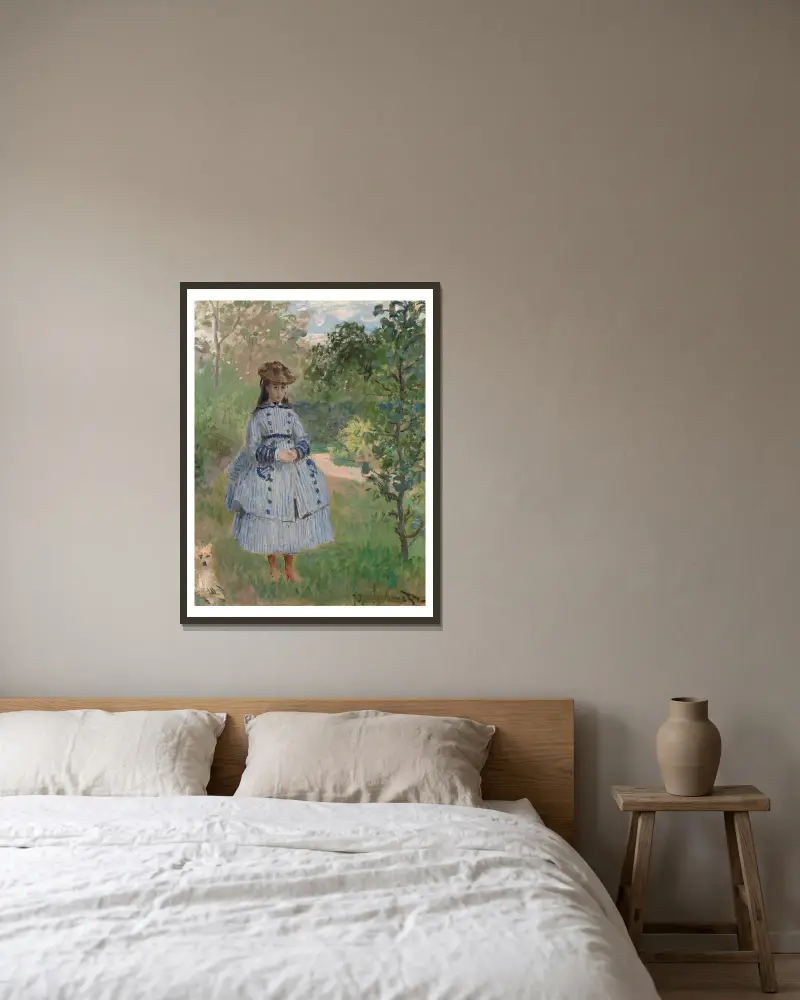 Dziewczynka z psem, Claude Monet w ramie na ścianie
