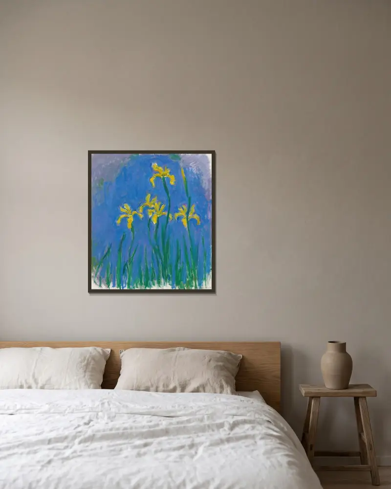 Iris, 1924, Claude Monet v rámu na stěně