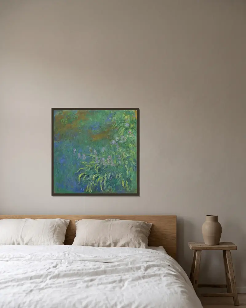 Kosatce, Claude Monet v rámu na stěně