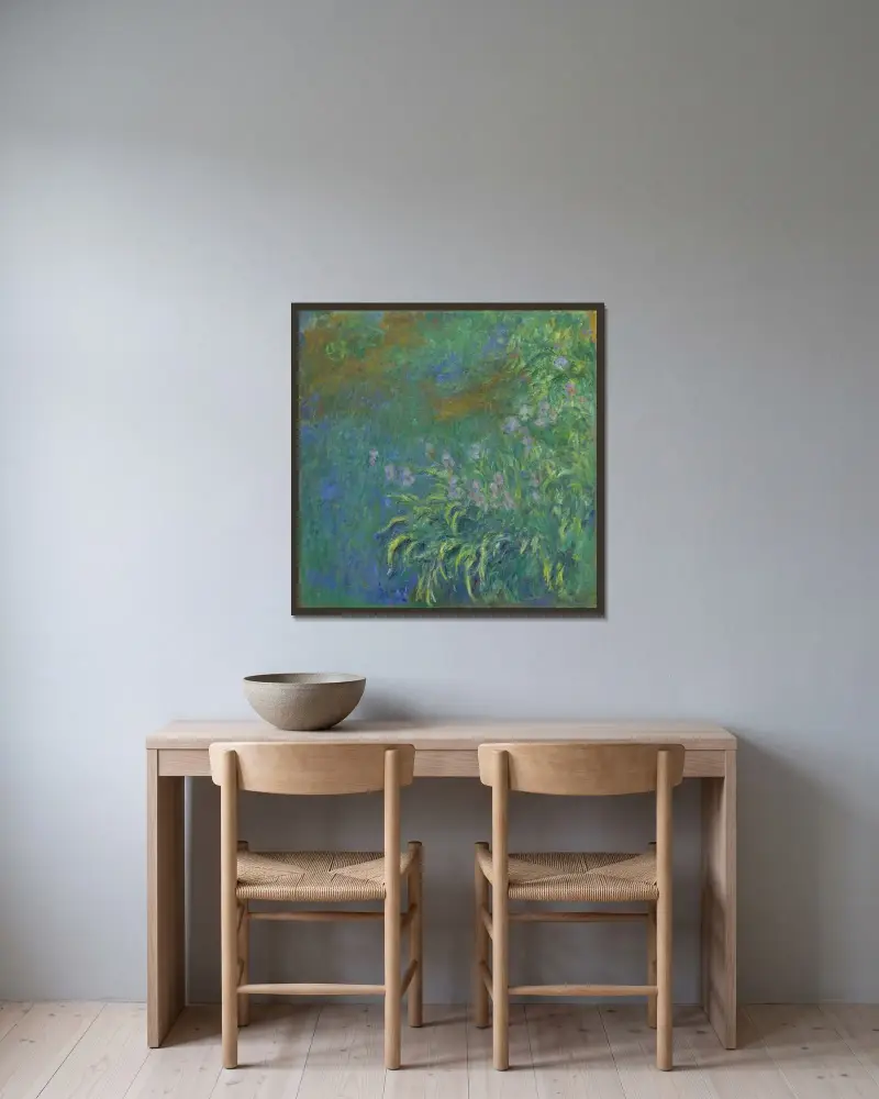 Kosatce, Claude Monet v rámu na stěně